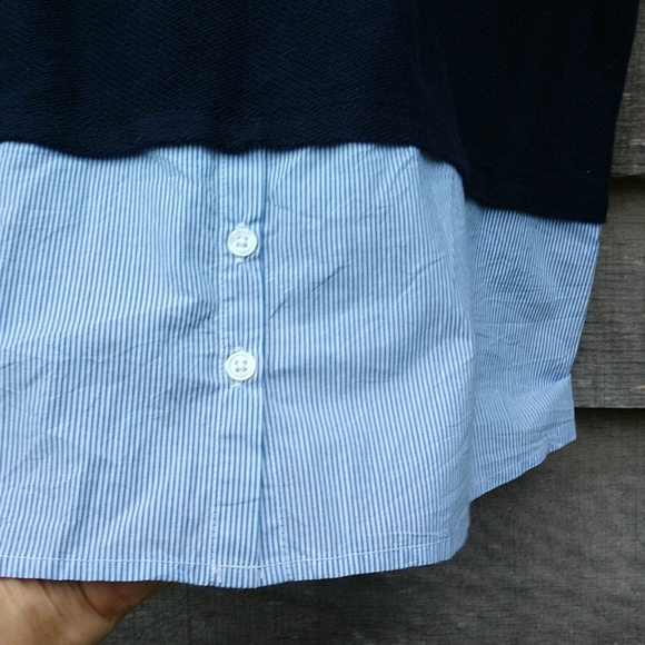 Crown & Ivy Knit with Blouse Navy/w/Stripes NWT- M - Picture 6 of 15